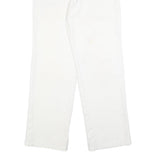DICKIES Mens White Regular Fit Straight Leg Trousers W28 L29 Cotton Blend Zip