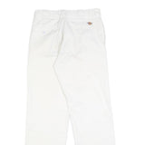 DICKIES Mens White Regular Fit Straight Leg Trousers W28 L29 Cotton Blend Zip