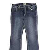 REALCO JEANS Womens Jeans Blue Regular Bootcut Denim Medium W34 L34 Embroidered