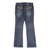REALCO JEANS Womens Jeans Blue Regular Bootcut Denim Medium W34 L34 Embroidered