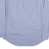 NAUTICA Mens Blue White Stripe Shirt L Long Sleeve Cotton Blend Classic