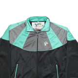 PUMA Womens Black & Grey Aqua Zip Polyester Track Jacket M Sportswear