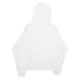 NIKE Womens White Hoodie M Cotton Blend Pullover Sweatshirt Logo Print