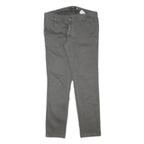 IMPERIAL Mens Cotton Blend Grey Slim Straight Trousers W32 L30 Formal Casual