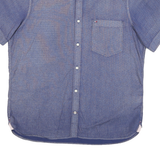 TOMMY HILFIGER Mens Blue Button-Down Short Sleeve Shirt 2XL Casual Cotton Blend
