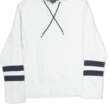 NAUTICA Mens White & Navy Hoodie M Cotton Casual Pullover Sweatshirt