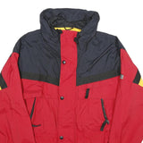 EDGE-TECH Mens Red Black & Yellow Jacket M Nylon Colourblock Zip Outdoor
