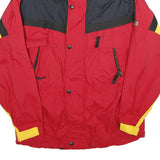 EDGE-TECH Mens Red Black & Yellow Jacket M Nylon Colourblock Zip Outdoor
