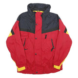 EDGE-TECH Mens Red Black & Yellow Jacket M Nylon Colourblock Zip Outdoor