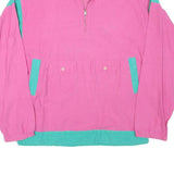 Womens Pink & Green Plain Cotton Blend Jacket S Zip Pockets Lightweight Casual