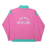 Womens Pink & Green Plain Cotton Blend Jacket S Zip Pockets Lightweight Casual