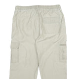 LANZANS Mens Cotton Blend Beige Relaxed Cargo Trousers W34 L23 Drawstring