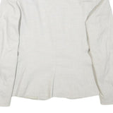 ZARA Womens Cream Button Jacket S Polyester Blend Plain Elegant Tailored