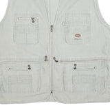 OKYES Mens Grey Cotton Blend Utility Jacket XL Pocket Zip Front Casual Style