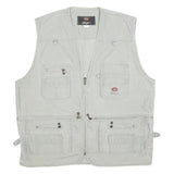 OKYES Mens Grey Cotton Blend Utility Jacket XL Pocket Zip Front Casual Style