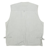 OKYES Mens Grey Cotton Blend Utility Jacket XL Pocket Zip Front Casual Style