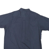 NAUTICA Mens Blue Cotton Blend Short Sleeve Shirt L Casual Button Down