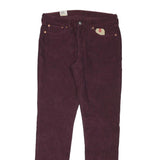 LEVI'S Womens Slim Slim Burgundy Cotton Blend Trousers W30 L32 Zip Stylish