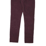 LEVI'S Womens Slim Slim Burgundy Cotton Blend Trousers W30 L32 Zip Stylish