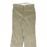 LL BEAN Mens Cotton Blend Beige Regular Straight Trousers W30 L32 Casual Zip