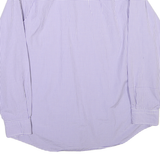 NAUTICA Mens Purple & White Check Shirt L Cotton Blend Casual Classic Fit