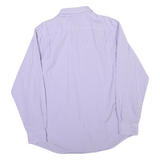 NAUTICA Mens Purple & White Check Shirt L Cotton Blend Casual Classic Fit