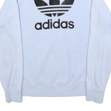 ADIDAS Womens White Cotton Blend Crew Neck UK 8 Sweatshirt Classic Trefoil