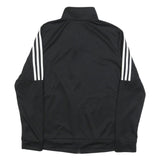 ADIDAS Womens Black & White Slim Fit Jacket UK 12 Polyester Zip Sportswear