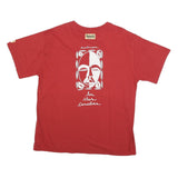 Womens Red Cotton Blend Graphic T-Shirt XL Short Sleeve Crew Neck Baobab