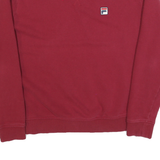 FILA Womens Red Crew Neck L Sweatshirt Cotton Blend Comfortable Casual
