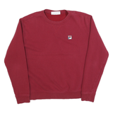 FILA Womens Red Crew Neck L Sweatshirt Cotton Blend Comfortable Casual