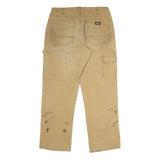DICKIES Mens Jeans Beige Regular Straight Denim W36 L32 Workwear Utility
