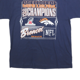 NFL Mens Blue Denver Broncos AFC Conference Champions Graphic T-Shirt L Crew