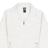 THE NORTH FACE Womens White Outdoor Jacket L Polyester Zip Plain Warm Layer