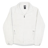 THE NORTH FACE Womens White Outdoor Jacket L Polyester Zip Plain Warm Layer