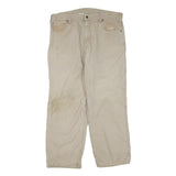 CARHARTT Mens Cotton Blend Beige Regular Fit Straight Leg Trousers W40 L32