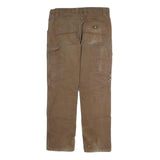 DICKIES Mens Jeans Brown Regular Straight Denim Medium W34 L32 Workwear