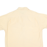 TOMMY HILFIGER Mens Yellow & White Check Shirt S Relaxed Fit Cotton Short Sleeve