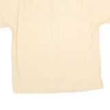 TOMMY HILFIGER Mens Yellow & White Check Shirt S Relaxed Fit Cotton Short Sleeve