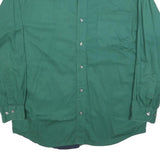 PRESIDENT STONE Mens Green Navy & White Cotton Blend Shirt M Colourblock Long