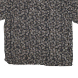 BATICK BAY Mens Black Pattern Shirt XL Relaxed Fit Button Collar Short Sleeve