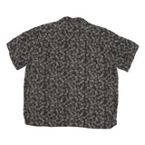 BATICK BAY Mens Black Pattern Shirt XL Relaxed Fit Button Collar Short Sleeve