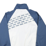 PUMA Womens Blue & White Zip Jacket L Polyester Blend Track Sports Casual