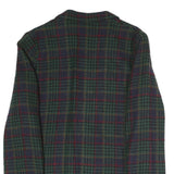 Womens Navy Green Red Pattern Button Jacket L Polyester Blend Classic Tailored