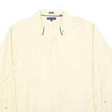 TOMMY HILFIGER Mens Cream Cotton Shirt XL Classic Fit Button-Up Casual