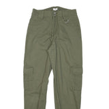 CLOCKHOUSE Womens Cotton Blend Green Relaxed Cargo Trousers W26 L28 Utility Zip