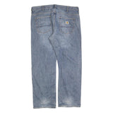 CARHARTT Mens Relaxed Jeans Blue Denim W42 L34 Cotton Blend Zip Casual Workwear