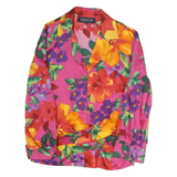 JONES NEW YORK Womens Pink Floral Shirt Long Sleeve Collared M Cotton