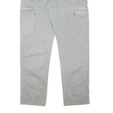 INDICODE Mens Cotton Blend Grey Regular Cargo Trousers W33 L31 Drawstring Waist