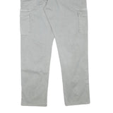 INDICODE Mens Cotton Blend Grey Regular Cargo Trousers W33 L31 Drawstring Waist